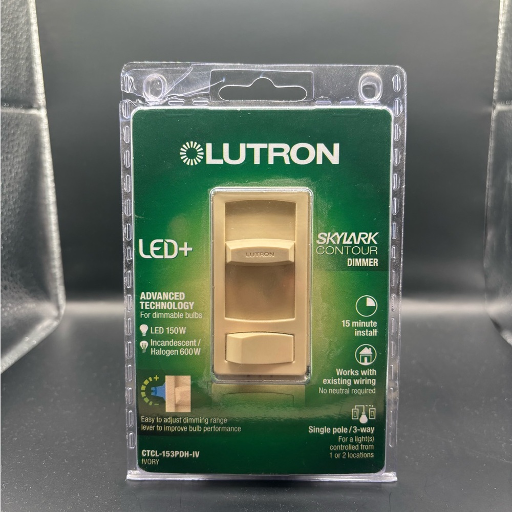 Lutron Skylark Contour  Dimmer- Light Almond ( CTCL-153PDH-LA ) Single Or 3 Way.